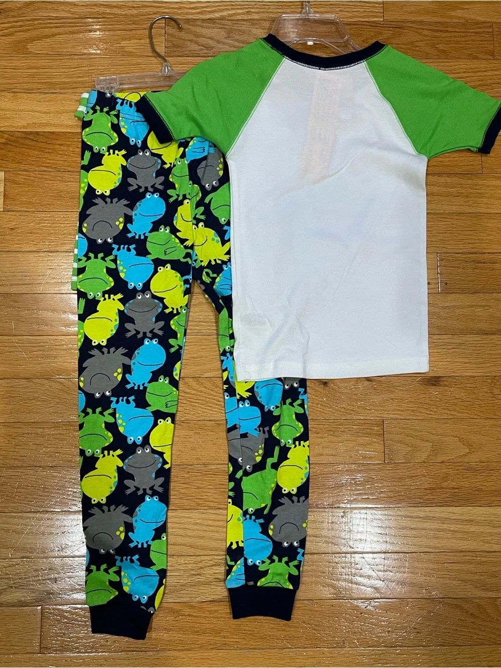 Carter's Green, White & Navy Frog Frisbee Raglan Short-Sleeve Shirt